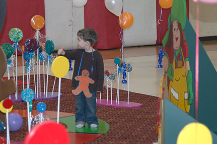 Little Boy Playing in Candy Land